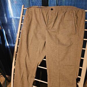 Men's Gray Elastic Waistband Pants, w/Front Zipper & Drawstring. H&M. Size XL.